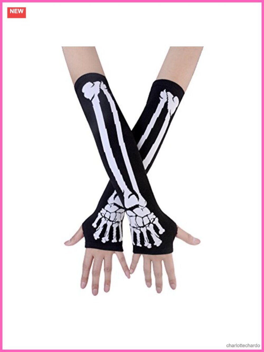 Punk Knitted Fingerless Gloves with Thumb Hole - Elbow Length Arm Warmers